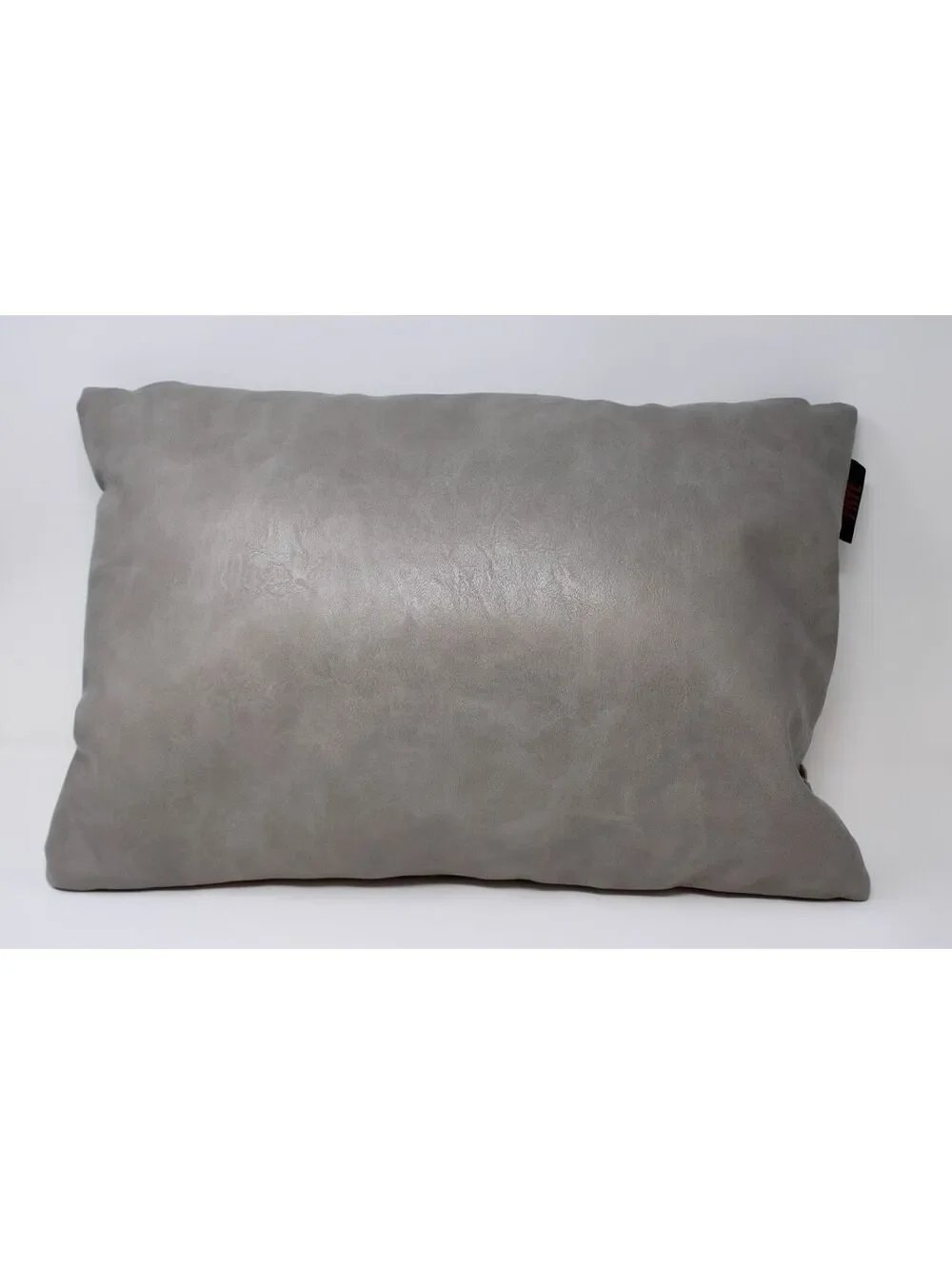 Frye Woven Decorative Pillow | Gray Faux Leather Accent Pillow 14